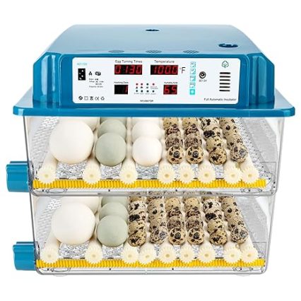 120 Egg Incubators for Hatching Eggs Automatic Temperature Control Chicken Quail Eggs Incubator Humidity Monitoring for Farm Egg Incubation