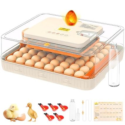 56 Egg Incubator for Hatching Eggs, Egg Incubators with Automatic Egg Turning, Temperature and Humidity Control, Egg Candler, Automatic Water Bottle Refill, Incubator for...