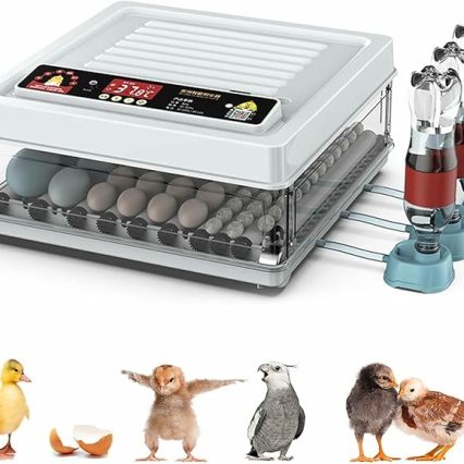 Egg Incubator, Automatic Egg Incubator Brooding Machine Chicken Incubator Home Incubator Controller Farm 64-128 Egg Incubator with Automatic Temperature/Humidity Control,120